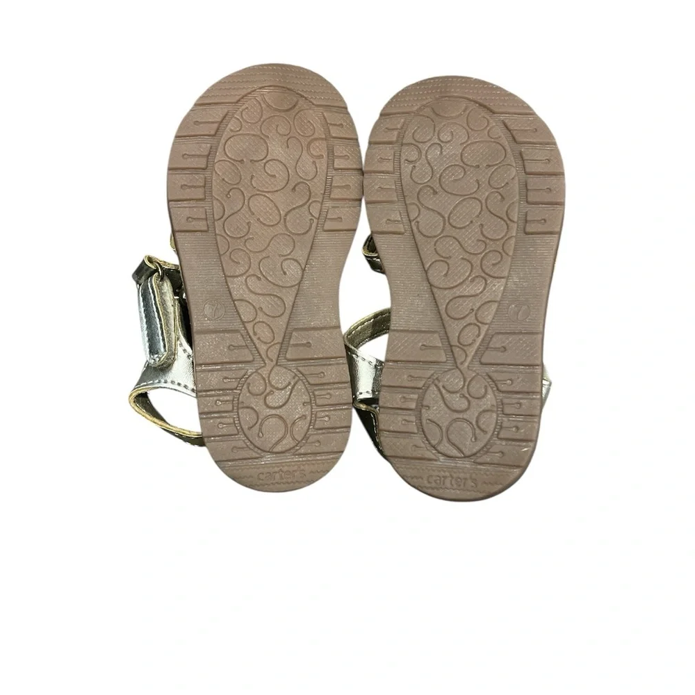 New Simple Joys by Carter's Girls Gold Freya Gladiator Sandal Size 7